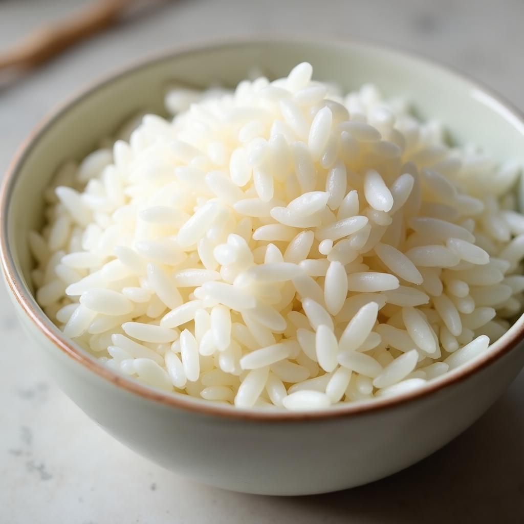 Traditional basmati rice in wooden bowl - authentic Pakistani and Indian origin
