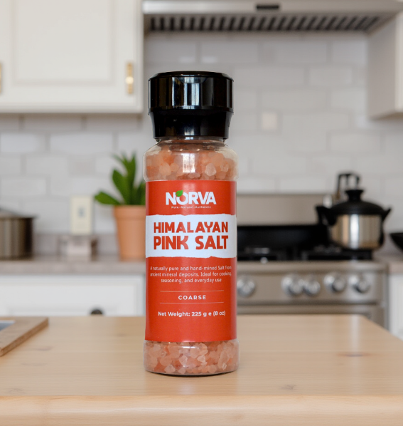 Norva Himalayan Pink Salt Bottle - natural unrefined salt for cooking