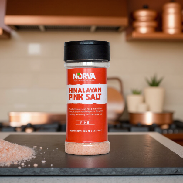 Norva Himalayan Pink Salt Shaker - convenient table salt dispenser